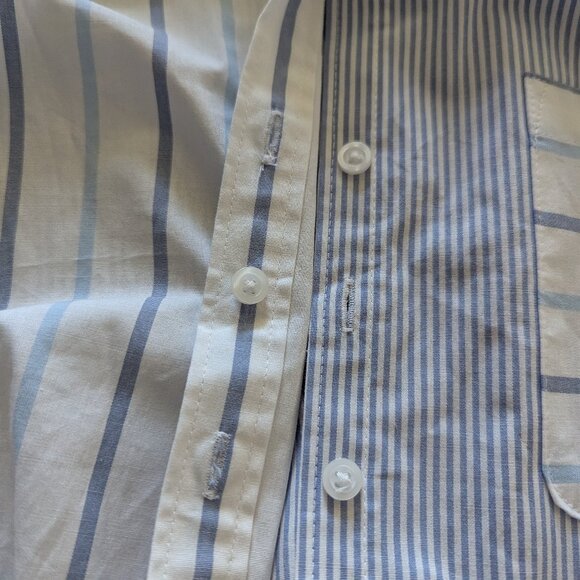 NWT Croft & Barrow Mixed-Stripe Shirt Dress Poplin Work Vacation White Blue 1X - Picture 11 of 15
